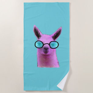 Cool Pink Llama! Beach Towel