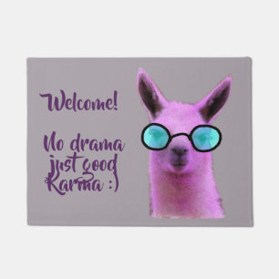 Cool Pink Llama! Door Mat