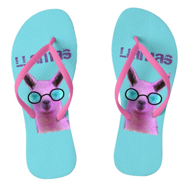 Cool Pink Llama! Flip Flops (Footbed)