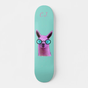 Cool Pink Llama! Flip Flops Skateboard Deck