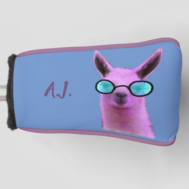 Cool Pink Llama! Golf Putter Head Cover (Front)