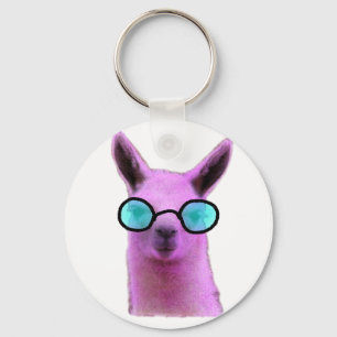 Cool Pink Llama! Key Ring