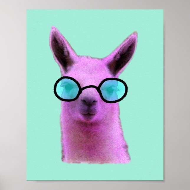 Cool Pink Llama Poster (Front)
