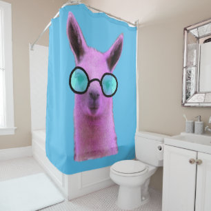 Cool Pink Llama! Shower Curtain