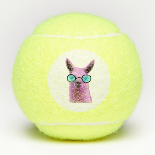 Cool Pink Llama! Tennis Balls (Front)