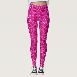 Cool Pink Mermaid Scales Mandala Leggings