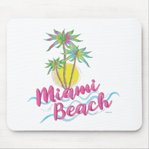 Cool Pink-Miami-Beach-Florida Graphic Mouse Mat