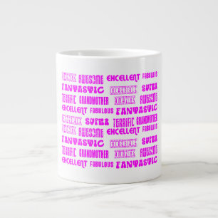 Cool Pink Modern Design 4 Grandmothers Positives Large Coffee Mug
