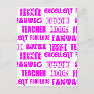 Cool Pink Modern Design 4 Teachers Positive Words Postcard