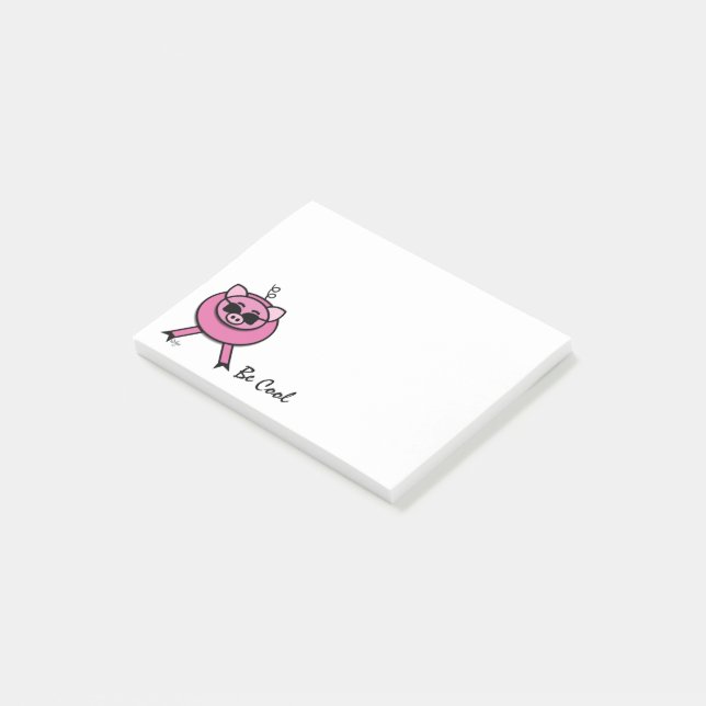 Cool Pink Pig In Sunglasses Post-it Notes (Angled)