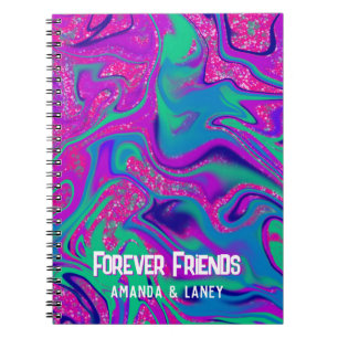 Cool Pink Purple Glitter Girl Birthday Slime Party Notebook