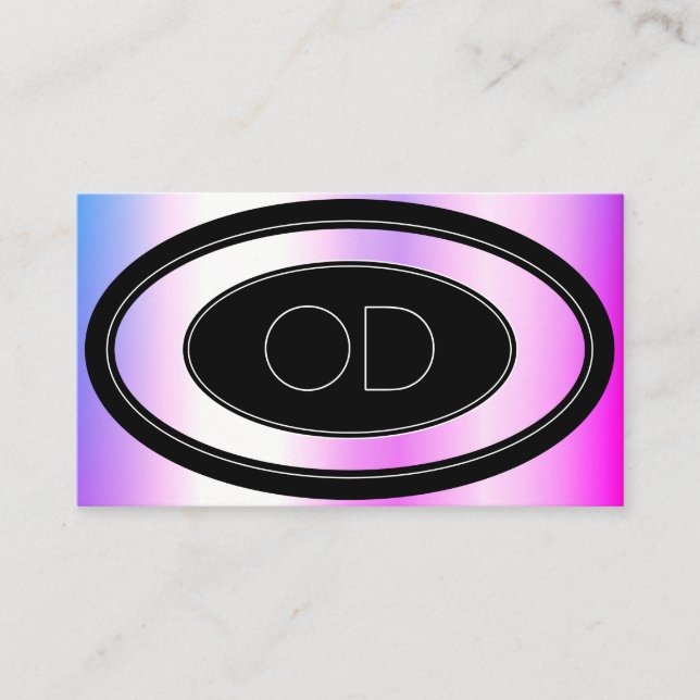 Cool Pink Purple Ombre Monogram Beauty Fashion Business Card (Front)
