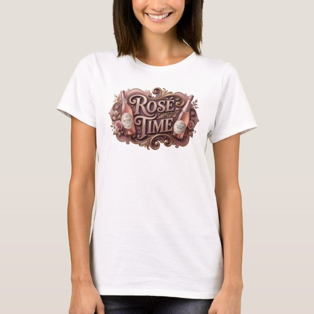 Cool Pink ROS TIME Graphic Tee (Front)
