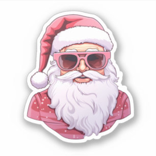 Cool Pink Santa Wearing Hat And Sunglasses