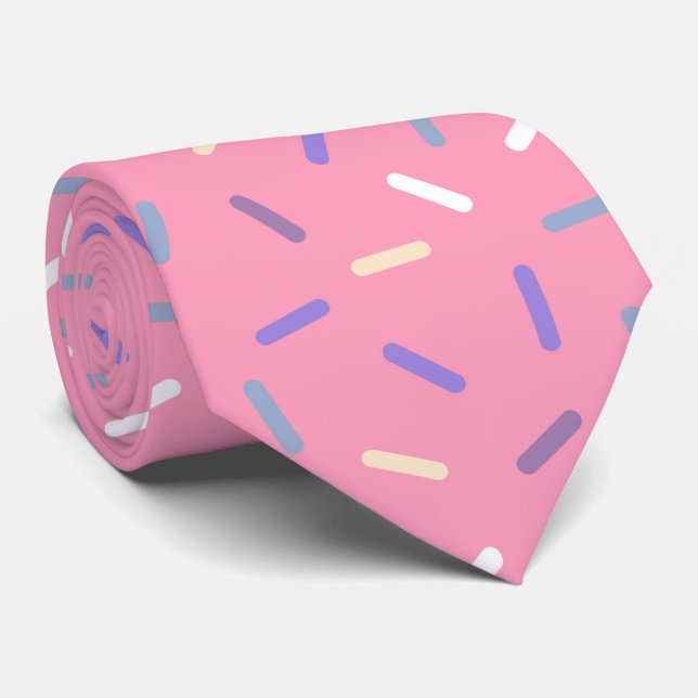 cool pink sprinkle pattern tiled tie (Rolled)