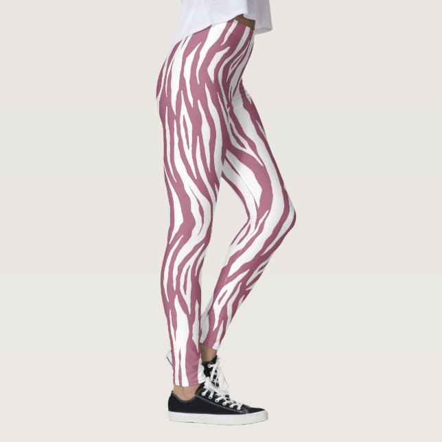 cool pink tiger stripes pattern leggings (Right)