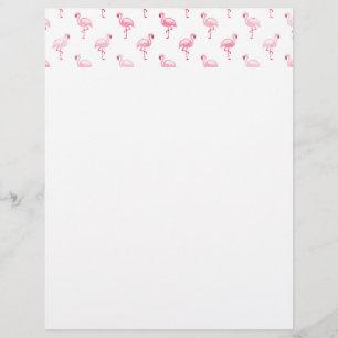 Cool Pink Tropical Flamingo Pattern on White