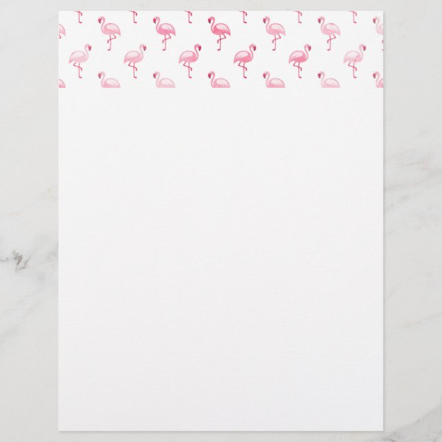 Cool Pink Tropical Flamingo Pattern on White (Front)