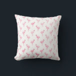 Cool Pink Tropical Flamingo Pattern on White Cushion<br><div class="desc">Pink Tropical Flamingo Pattern on White Background.The Pink Flamingo Bird Print makes a great gift for a wild tropical summer party.</div>