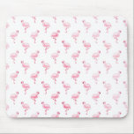 Cool Pink Tropical Flamingo Pattern on White Mouse Mat<br><div class="desc">Pink Tropical Flamingo Pattern on White Background.The Pink Flamingo Bird Print makes a great gift for a wild tropical summer party.</div>