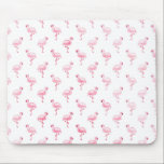Cool Pink Tropical Flamingo Pattern on White Mouse Mat<br><div class="desc">Pink Tropical Flamingo Pattern on White Background.The Pink Flamingo Bird Print makes a great gift for a wild tropical summer party.</div>