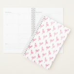 Cool Pink Tropical Flamingo Pattern on White Planner<br><div class="desc">Pink Tropical Flamingo Pattern on White Background.The Pink Flamingo Bird Print makes a great gift for a wild tropical summer party.</div>