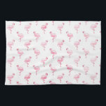 Cool Pink Tropical Flamingo Pattern on White Tea Towel<br><div class="desc">Pink Tropical Flamingo Pattern on White Background.The Pink Flamingo Bird Print makes a great gift for a wild tropical summer party.</div>