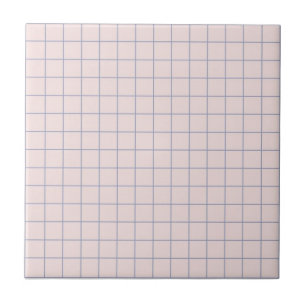 Cool Pinkish White & Lilac Chequered Retro  Tile