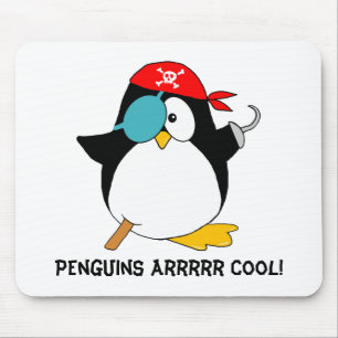 Cool Pirate Penguin Mouse Mat