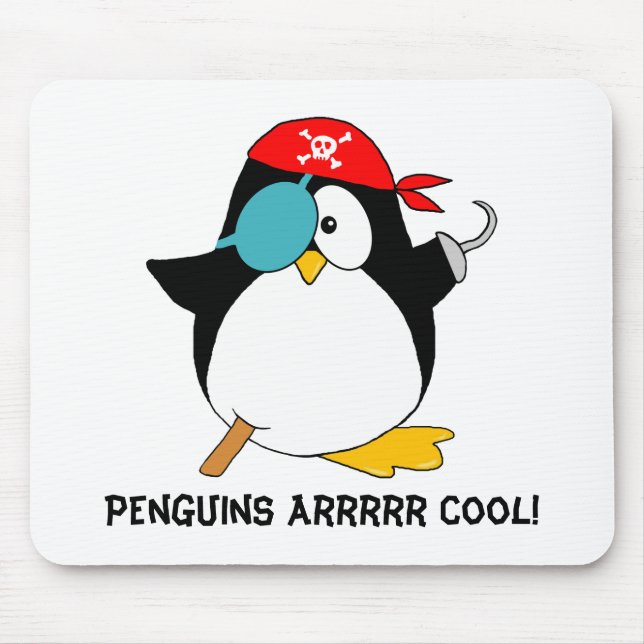 Cool Pirate Penguin Mouse Mat (Front)