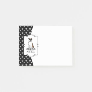 Cool Pit Bull with Sunglasses (lt brindle white 3) Post-it Notes