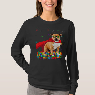 Cool Pitbull Autism Awareness Graphic Dog Lover T-Shirt