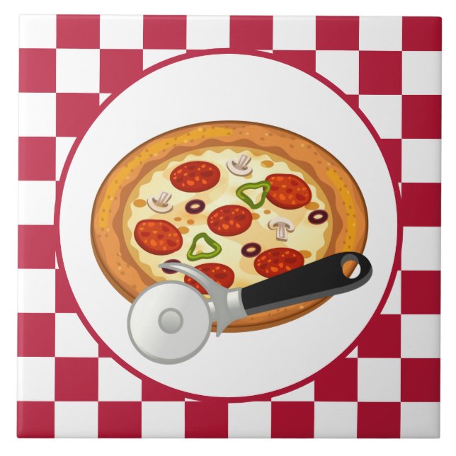 cool pizza food decor tile (Front)