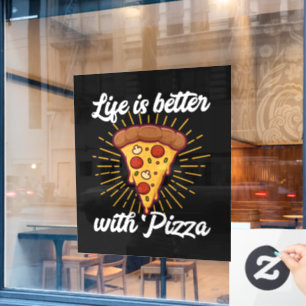 cool pizza lovers Business vendors Window Cling