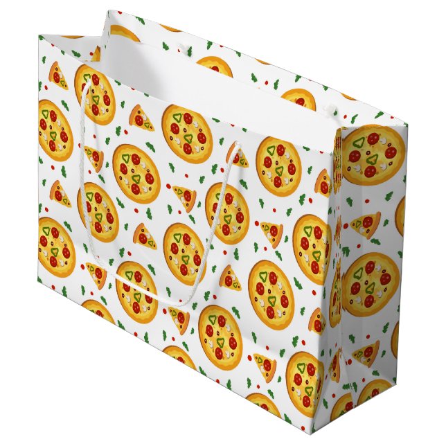 cool pizza lovers party  large gift bag (Front Angled)