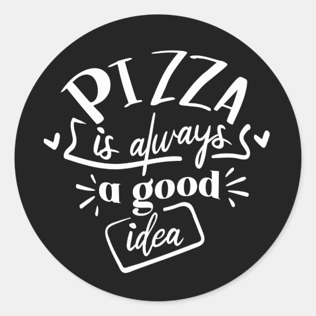 cool pizza lovers word art  classic round sticker (Front)