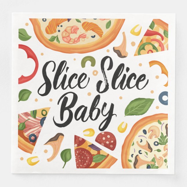 cool pizza party word art napkin (Front)