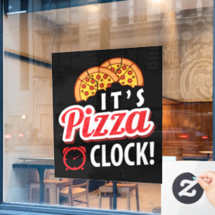 cool pizza shop word art Business Window Cling