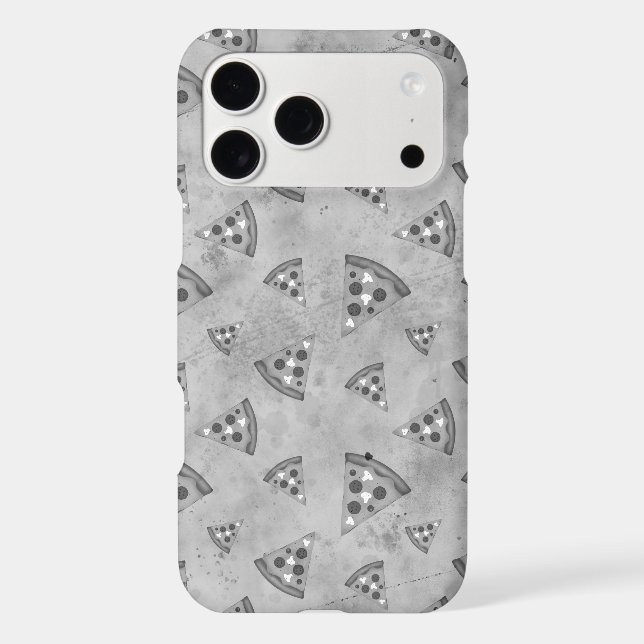 Cool pizza slices vintage black white grey pattern (Back)