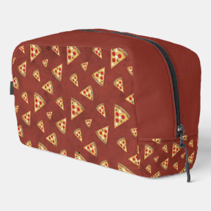 Cool pizza slices vintage dark red pattern dopp kit