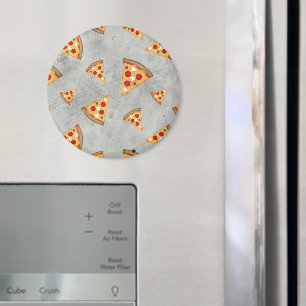 Cool pizza slices vintage grey pattern magnet