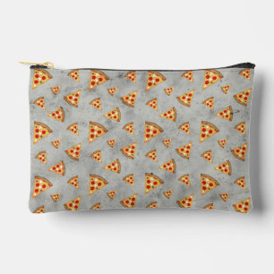 Cool pizza slices vintage light grey pattern accessory pouch