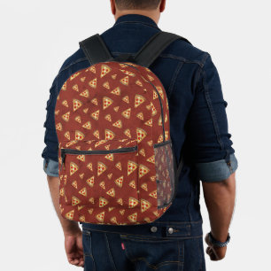 Cool pizza slices vintage red pattern printed backpack