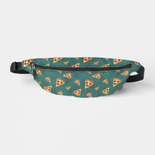Cool pizza slices vintage teal green pattern bum bags