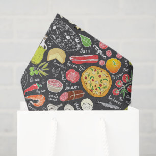 cool pizza tiled party pattern  tissue paper