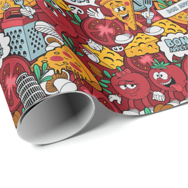 cool pizza tiled party pattern  wrapping paper (Roll Corner)