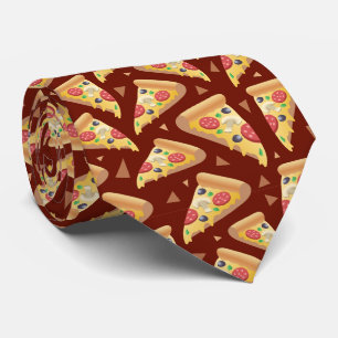 cool pizza tiled pattern  tie