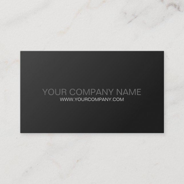 Cool Plain Black and Grey Modern Business Card (Front)