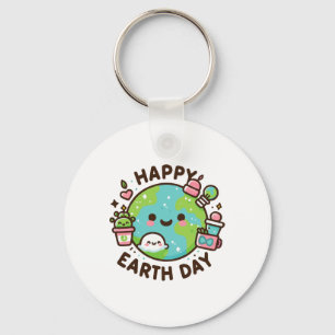 Cool Planet Earth Day Birthday Saying Happy Earth Key Ring