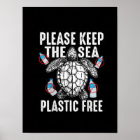 Cool Please Keep Sea Plastic Free Funny Turtle
